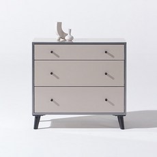 리빙디자인연구소 헤이몰리 아셀라 와이드 서랍장 방문설치, 모카 그레이 심플블랙, 3단