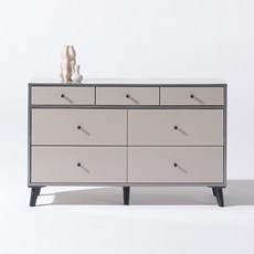 리빙디자인연구소 헤이몰리 아셀라 와이드 서랍장 방문설치, 모카그레이심플블랙, 7단