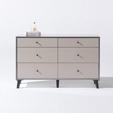 리빙디자인연구소 헤이몰리 아셀라 와이드 서랍장 방문설치, 모카그레이심플블랙, 6단