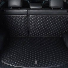 모트라이너 퀼팅 가죽 차박 자동차 트렁크 매트 + 등받이 세트, 기아 더뉴셀토스 (보스스피커 무/전동트렁크 유) (2022년~) (GK194), 블랙