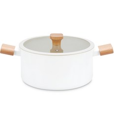 DAYSEVEN Doga系列IH電磁爐適用雙耳鍋 24cm, 白色, 1個