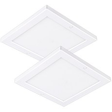 WONHA 固定式邊緣方形LED吸頂燈 20W 晝光色 220 x 220 x 18 mm, 2個, 白色
