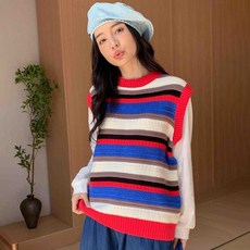 Yubli Jambong家族款條紋針織層次背心 JM