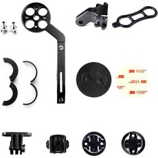 支架座 車把 2 支架 + 碼錶 + 多功能支架套組, 黑色, 1個