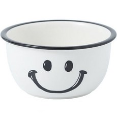 摩登集 微笑飯碗 大 15.3cm x 7.7cm YJ338, 白色, 1個