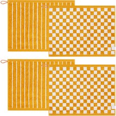 GUY LAROCHE 竹纖維預染手巾 棋盤格+格紋組, 2組, 黃色