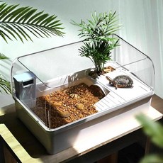 烏龜迷你圓頂魚缸 白色 43.5*26*22cm, 1個