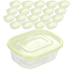 COOK&LOCK S350多用途長方形保鮮盒 淡綠色 350ml, 20個, 保鮮盒+蓋子