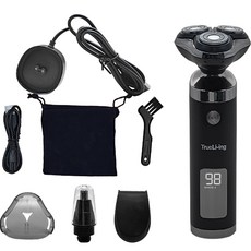 TrueLiving 3D數位電動刮鬍刀, 黑色, TL-30RAZ