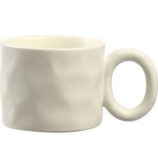 홍타임 울퉁불퉁 모던 세라믹 머그잔 360ml HTC217, 밀크화이트, 1개