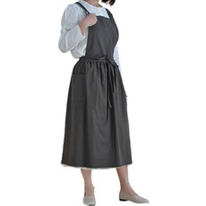 MA極簡柔軟棉質圍裙, 灰色, 1個