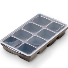 mommy's table 不產生異物的食品級矽膠製冰盒 冰塊模具 8格, 小熊棕, 1個