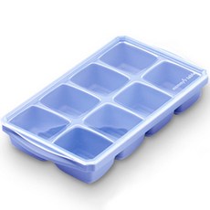 mommy's table 不產生異物的食品級矽膠製冰盒 冰塊模具 8格, 薰衣草紫, 1個