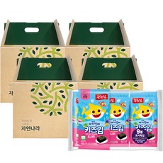 광천김 자연나라 오가닉 핑크퐁 어린이김 4g x 36p 선물세트, 4세트