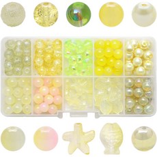 Allode 海洋感性手鍊DIY串珠套組 單一尺寸, 黃色, 1套