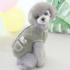 BYGOEM 狗狗捲捲毛口袋背心, 卡其色