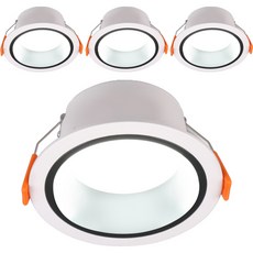 WONHA 固定式燈具 嵌入式筒燈 LED 8W 無頻閃 117mm, 晝光色(白色), 4個