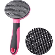 다연경 강아지 고양이 원터치 원형 브러쉬 빗, 레드블랙(BI013), 1개