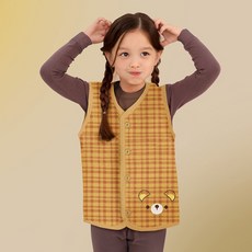 Uni FRIend 童款小熊圖案格紋睡眠背心