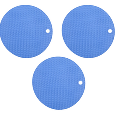 씨오브비 다용도 실리콘 냄비받침 코스터 M, 블루, 3개