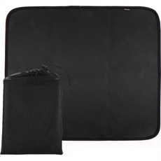 Breezemoon 露營焚火台安全墊 L + 收納袋套組, 黑色, 1套, 1層