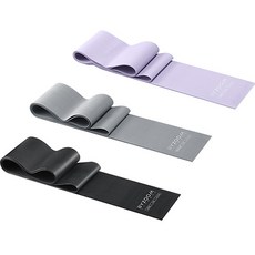 BYZOOM FITNESS 伸展帶 3件組 M88510, 紫色, 灰色, 黑色, 1套