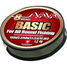 MONCROSS 基本PE釣魚線 8編, 綠色, 1個