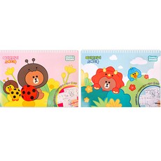 라인프렌즈 따라그리기 스케치북 랜덤발송 2p, 20매, 2개