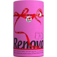 Renova 廚房紙巾 粉紅色, 120張, 1捲