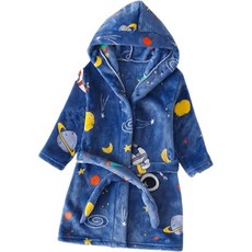 스타빈 아동용 패턴 후드 목욕가운