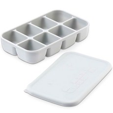 mommy's table 完美密封力 不易滋生異物 食品級矽膠Kkaebi方塊8格, 淺灰色, 1個