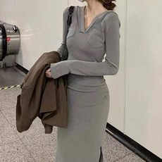 비비에모 후드 섹시셔링 캐주얼 원피스 05083