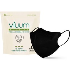 viuum 플러스 새부리형 마스크 대형 KF94, 25개입, 1개, 블랙