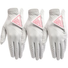 TECH SKIN 女款Spi Guiding羊皮高爾夫手套 左手用 3個組, 白色, 1組