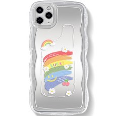 워너프 무지개 럭키 웨이브 미러 휴대폰 케이스