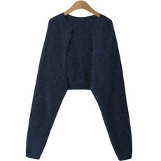 시크블랙 여성용 한나닐 앙고라 니트 베이직 볼레로 cpcd2820k38