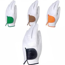 PGA TOUR 男士頂級巡迴賽專業羊皮高爾夫手套 左手配戴 4入組, 黑色, 綠色, 橘色, 棕色, 1套