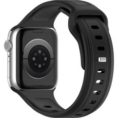 다연경 애플워치 호환 큐티 실리콘 스트랩 42 / 44 / 45 / 49 mm 0008, 블랙