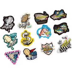 Deuce Fishing 漁福貼紙 12款組合, 混合色, 1套