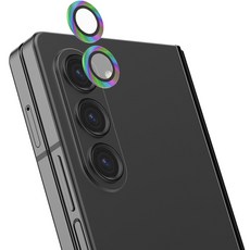 랩씨 메탈 프레임 링 휴대폰 카메라 렌즈 강화유리 액정보호필름 2매 홀로그램, 1세트