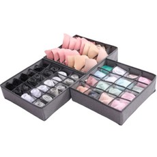 FRANOND 內衣襪子整理收納籃3件組, 灰色, 1套