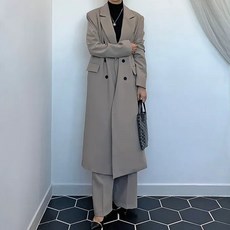 페이퍼먼츠 멜릿 더블 롱 트렌치코트 07317