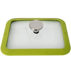 EJIRY 電磁爐用 Cook & Seal 多功能琺瑯鍋附玻璃鍋蓋 橄欖綠, 1個, 小號(19.8 x 15.5 公分)