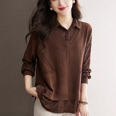 ATTERLIC 女款蕾絲V領口袋層次感襯衫 02934