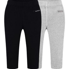 milk mile 童款素色基本款內搭長褲+可愛風羅紋內搭長褲組