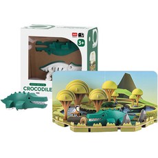 HALFTOYS 哈福玩具 立體透視模型系列 教具 童心未泯 幼兒磁鐵玩具, 鱷魚, 1個