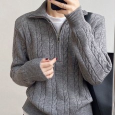 I'M MONG 女款圓點半拉鍊翻領麻花針織上衣