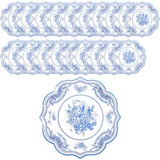 Blue Flora一次性派對用盤子 31cm, 20個, 1套