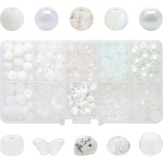 Alode 大理石紋串珠 DIY 材料包 200入, 白色, 1套