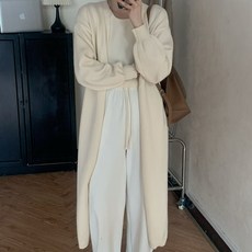 페이퍼먼츠 여성용 루즈핏 포근 롱 가디건 + 베스트 세트 07166